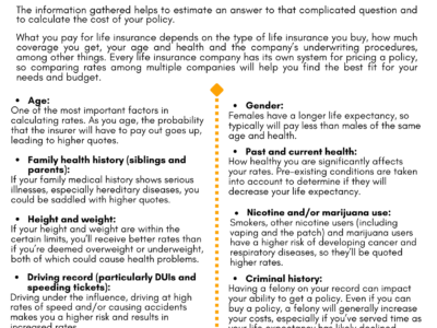 How Life Insurance Rates are Determined…